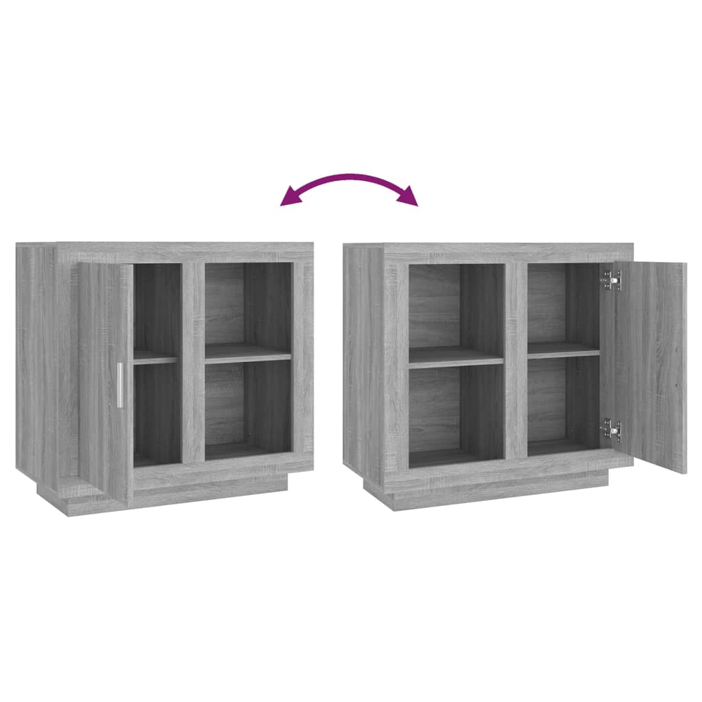 Dressoir 80X40X75 Cm Eikenkleurig Grijs sonoma