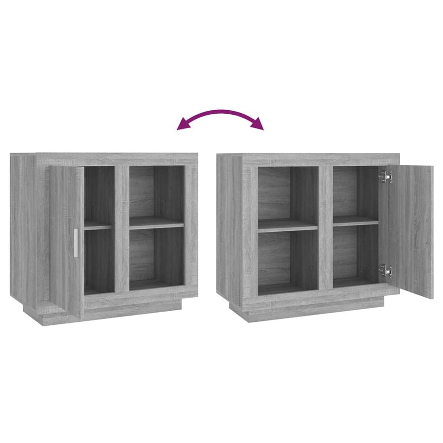 Dressoir 80X40X75 Cm Eikenkleurig Grijs sonoma