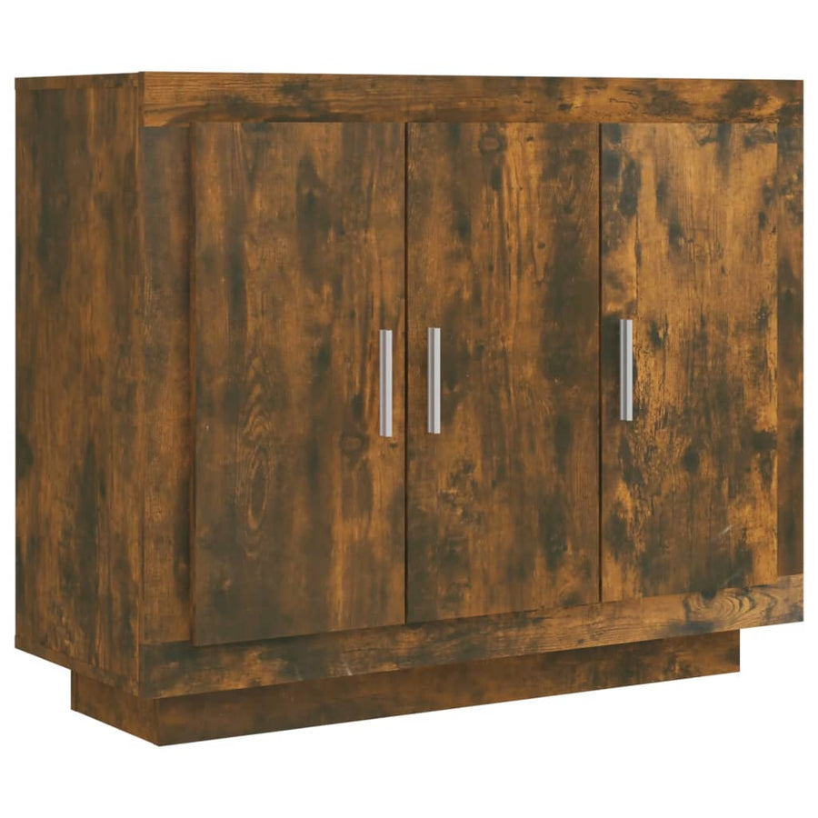 Dressoir 92X35X75 Cm Bewerkt Hout Gerookt Eikenkleurig