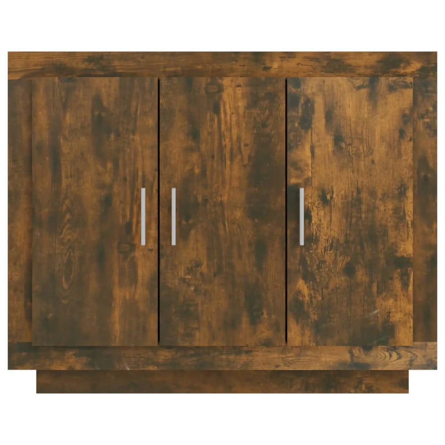 Dressoir 92X35X75 Cm Bewerkt Hout Gerookt Eikenkleurig