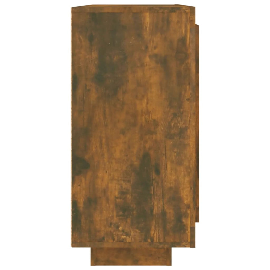 Dressoir 92X35X75 Cm Bewerkt Hout Gerookt Eikenkleurig