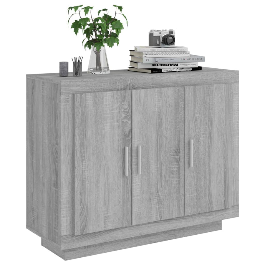 Dressoir 92X35X75 Cm Bewerkt Hout Grijs Sonoma Eikenkleurig