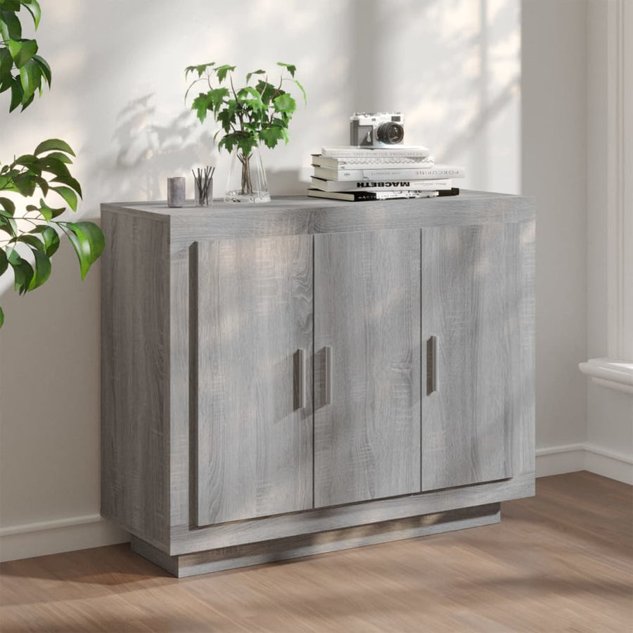 Dressoir 92X35X75 Cm Bewerkt Hout Grijs Sonoma Eikenkleurig