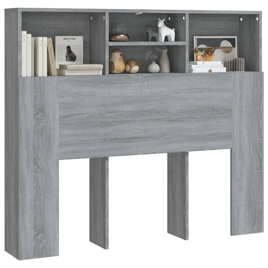 Hoofdbordkast 20X9X03,5 Cm Eikenkleurig Grijs sonoma