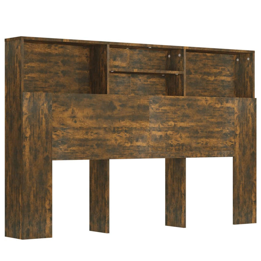 Hoofdbordkast 60X9X03,5 Cm Kleurig Gerookt eiken