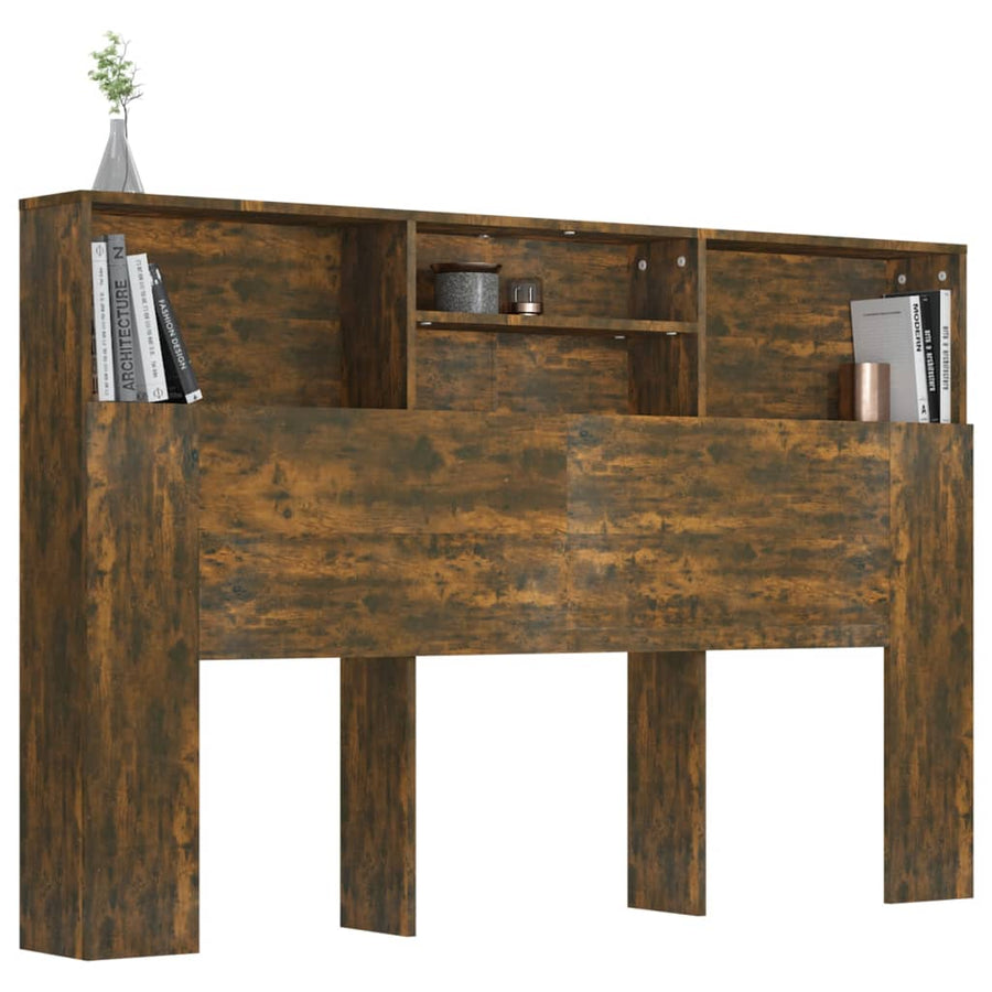 Hoofdbordkast 60X9X03,5 Cm Kleurig Gerookt eiken