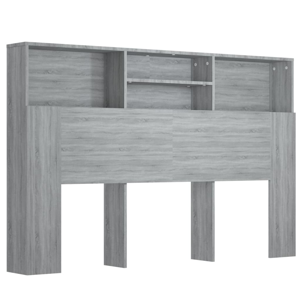 Hoofdbordkast 60X9X03,5 Cm Eikenkleurig Grijs sonoma