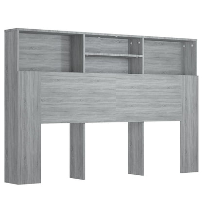 Hoofdbordkast 60X9X03,5 Cm Eikenkleurig Grijs sonoma