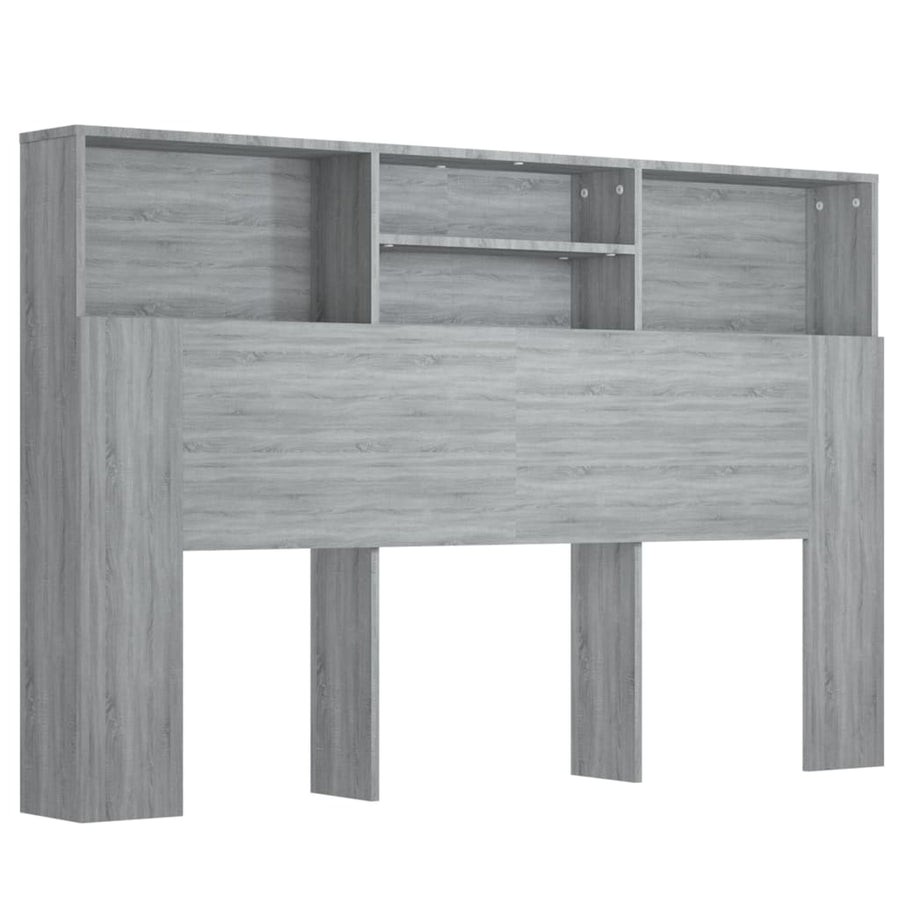Hoofdbordkast 60X9X03,5 Cm Eikenkleurig Grijs sonoma