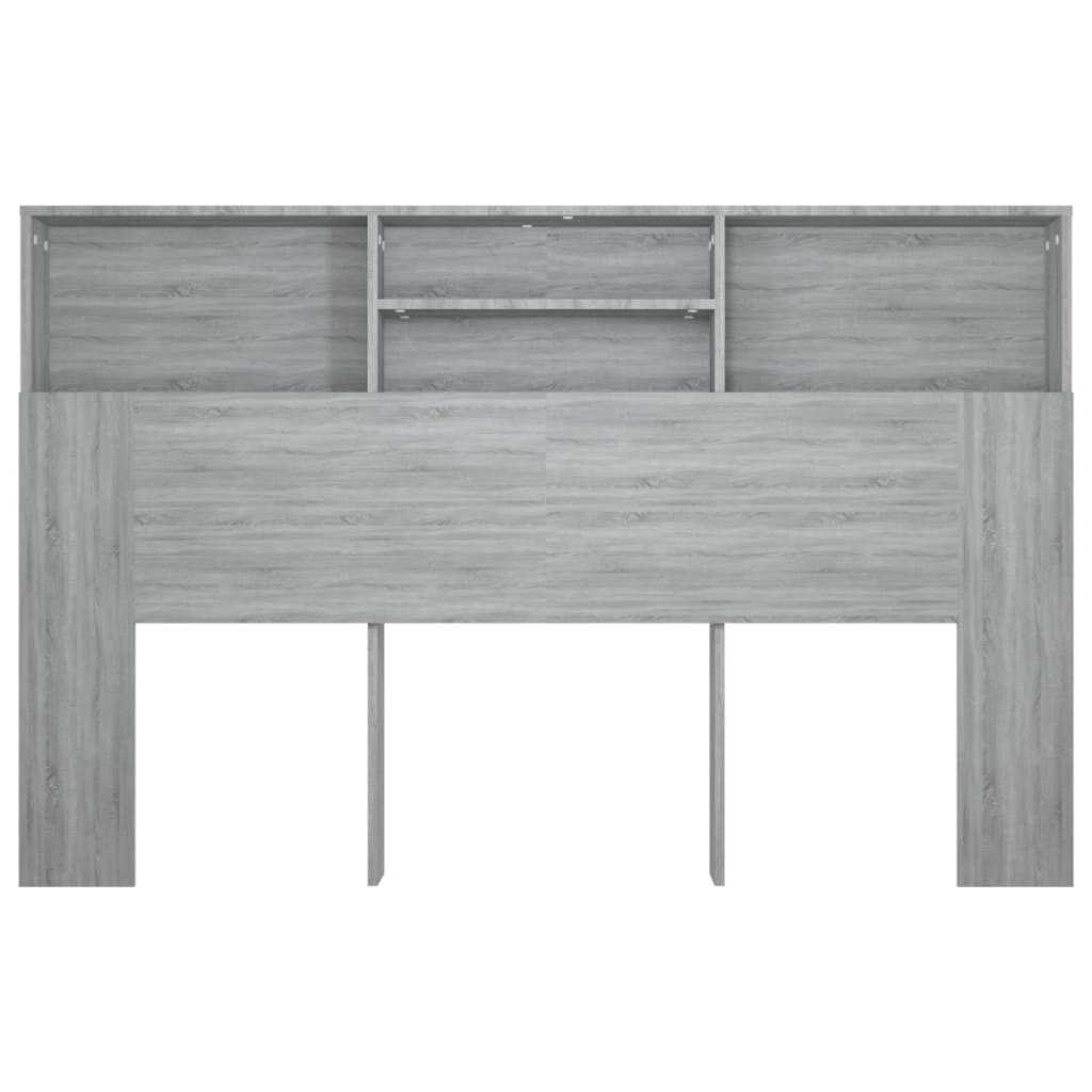 Hoofdbordkast 60X9X03,5 Cm Eikenkleurig Grijs sonoma