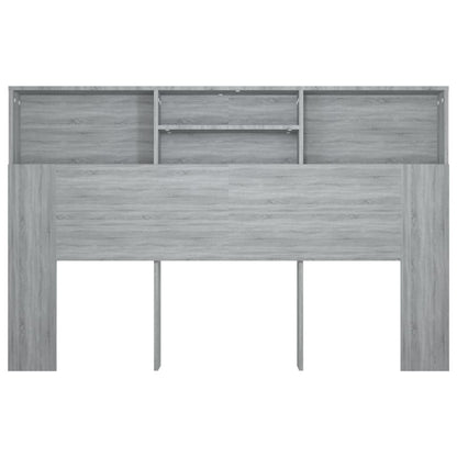 Hoofdbordkast 60X9X03,5 Cm Eikenkleurig Grijs sonoma
