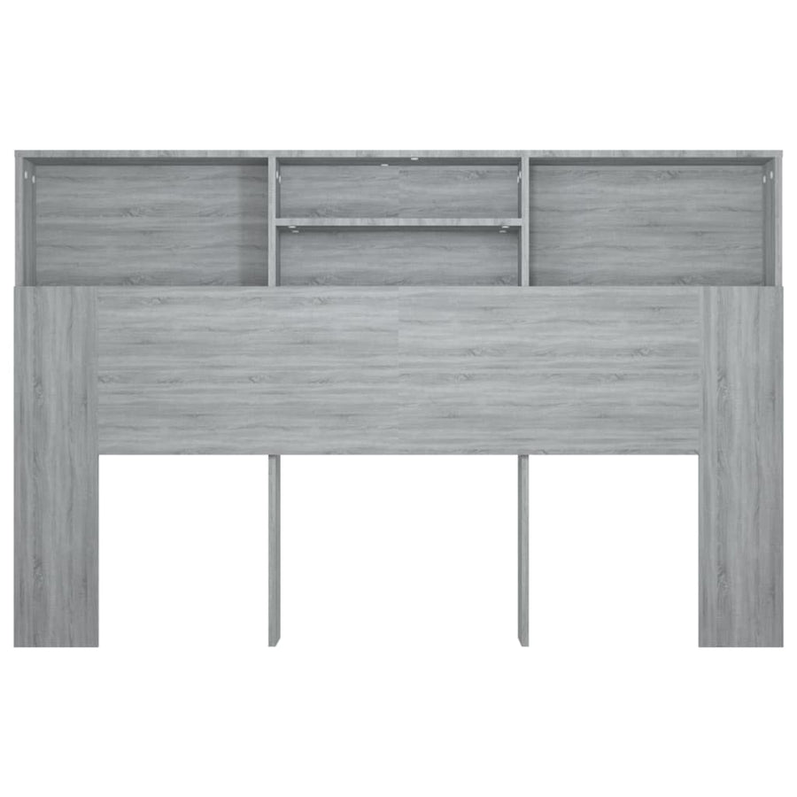 Hoofdbordkast 60X9X03,5 Cm Eikenkleurig Grijs sonoma