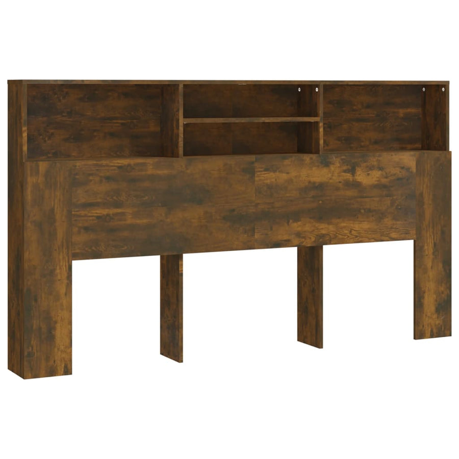 Hoofdbordkast 80X9X03,5 Cm Kleurig Gerookt eiken