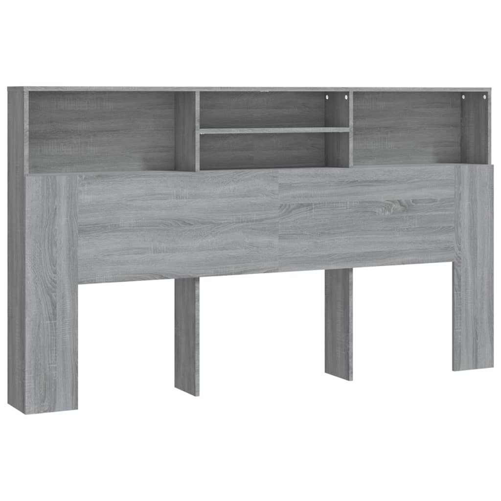 Hoofdbordkast 80X9X03,5 Cm Eikenkleurig Grijs sonoma