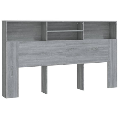 Hoofdbordkast 80X9X03,5 Cm Eikenkleurig Grijs sonoma