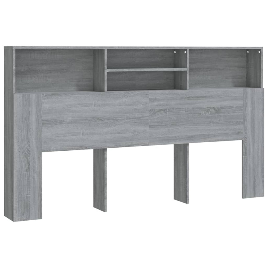 Hoofdbordkast 80X9X03,5 Cm Eikenkleurig Grijs sonoma