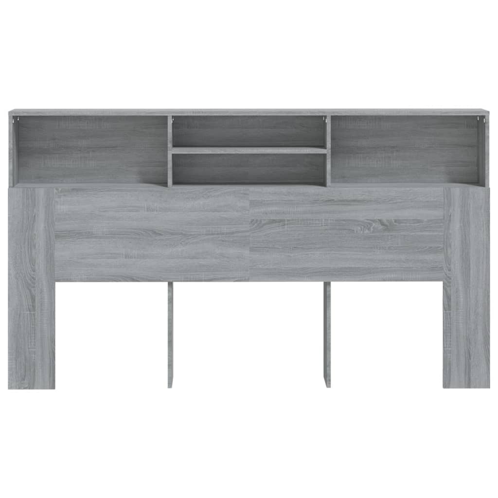 Hoofdbordkast 80X9X03,5 Cm Eikenkleurig Grijs sonoma