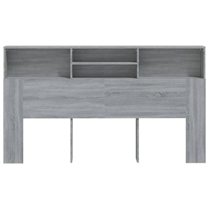 Hoofdbordkast 80X9X03,5 Cm Eikenkleurig Grijs sonoma