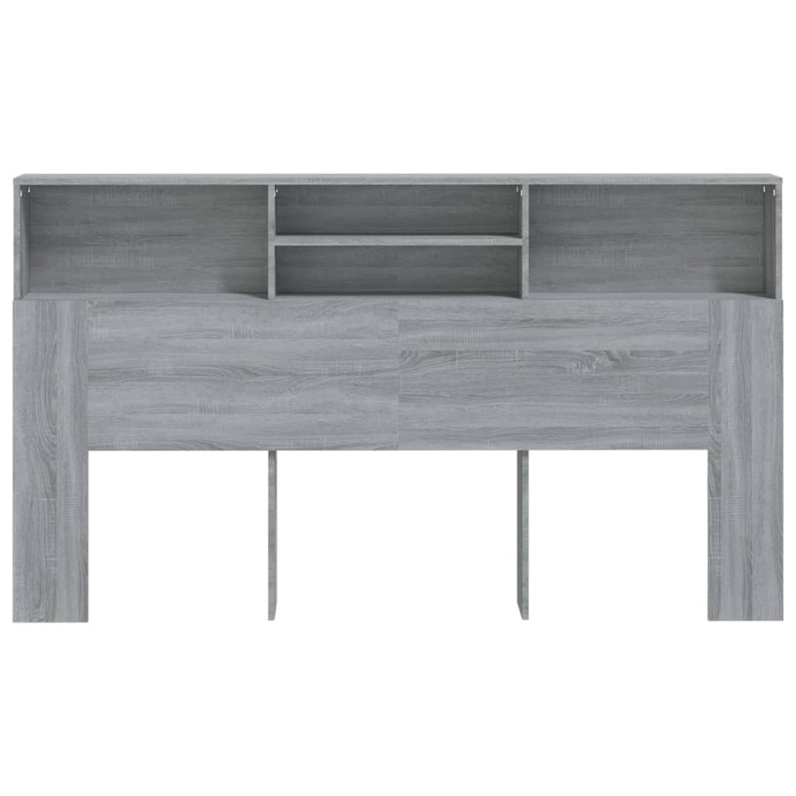 Hoofdbordkast 80X9X03,5 Cm Eikenkleurig Grijs sonoma