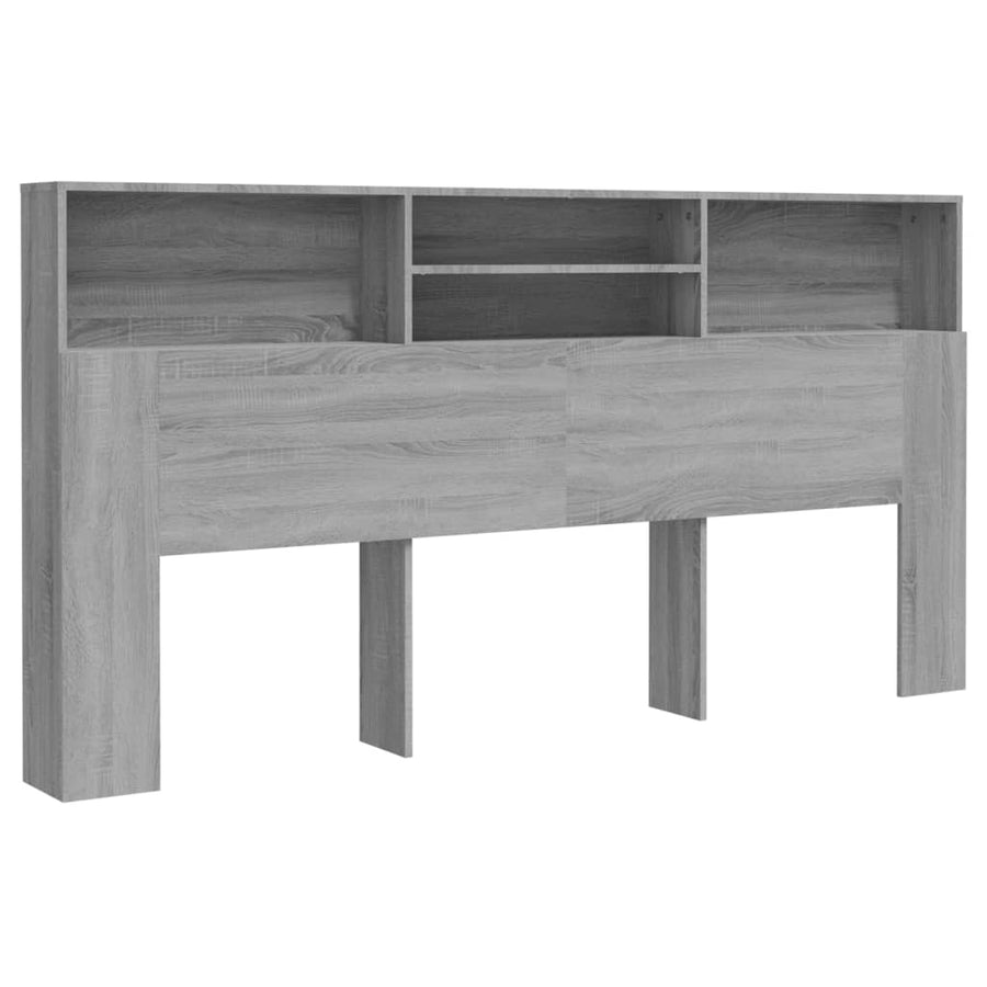 Hoofdbordkast 200X9X03,5 Cm Eikenkleurig Grijs sonoma
