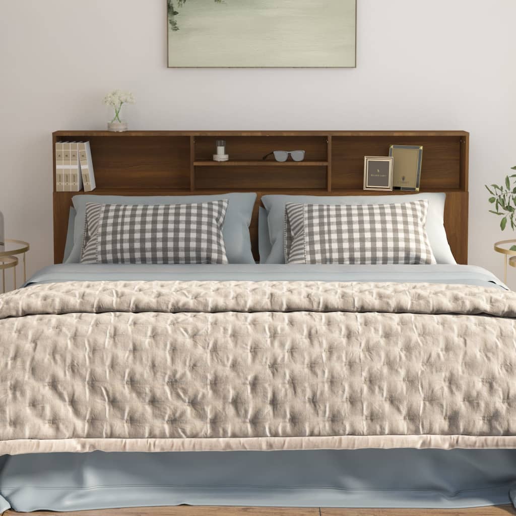 Hoofdbordkast 200x19x103,5 cm bruin eikenkleur bruin eikenkleur