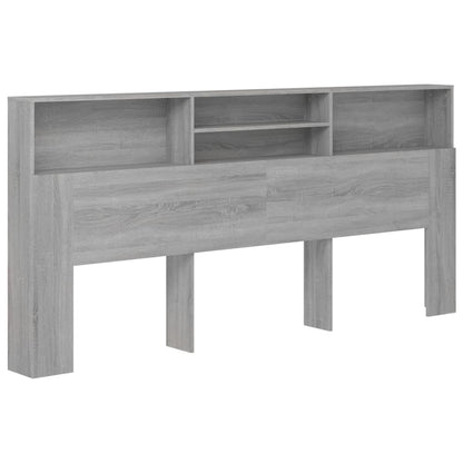 Hoofdbordkast 220X9X03,5 Cm Eikenkleurig Grijs sonoma