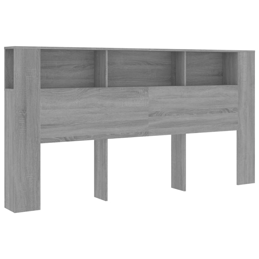 Hoofdbordkast 200X8,5X04,5 Cm Eikenkleurig Grijs sonoma