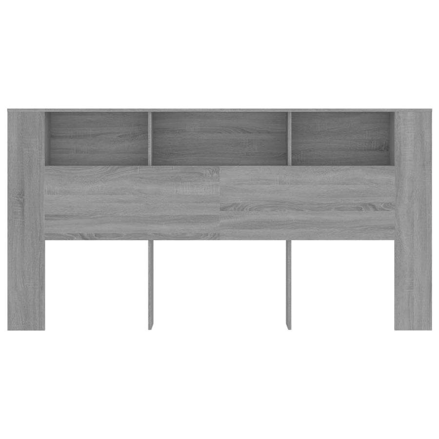 Hoofdbordkast 200X8,5X04,5 Cm Eikenkleurig Grijs sonoma