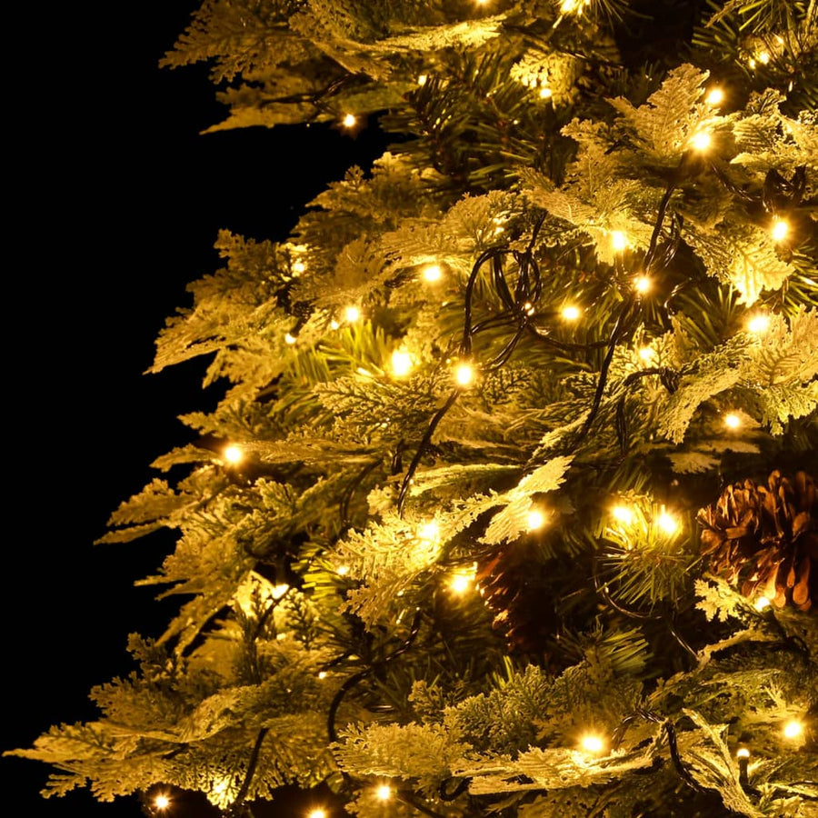 Kerstboom met LED en dennenappels 195 cm PVC en PE groen