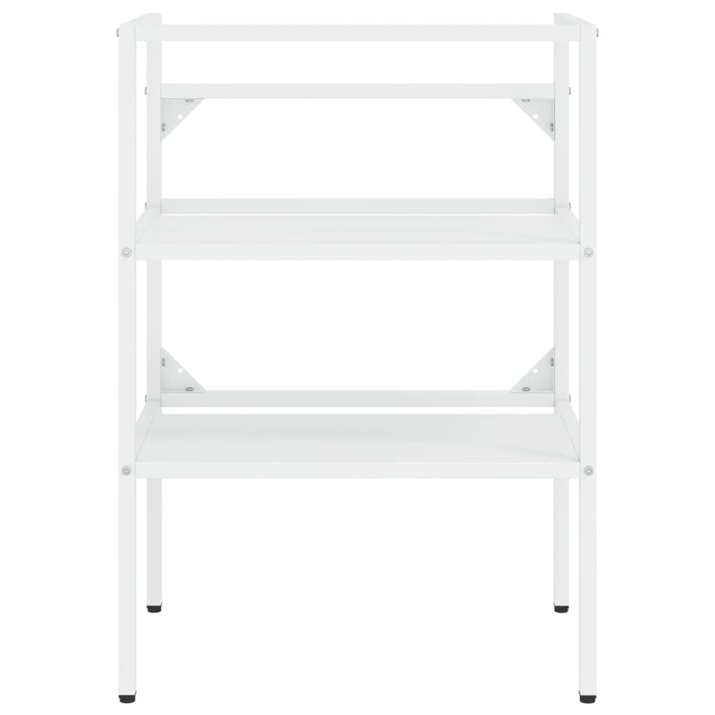 Wastafelframe met inbouwwastafel ijzer wit 59 x 38 x 83 cm Wit