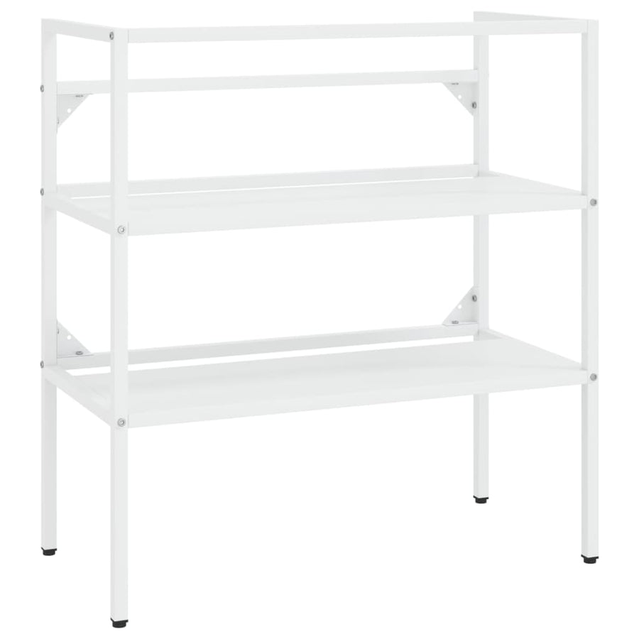 Wastafelframe met inbouwwastafel ijzer wit 79 x 38 x 83 cm Wit