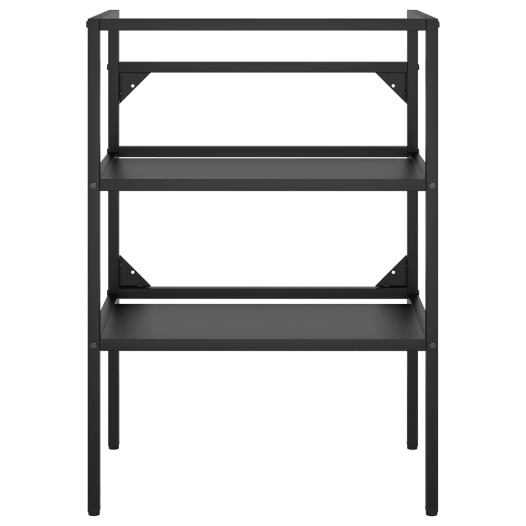 Wastafelframe Met Inbouwwastafel Ijzer 59 x 38 x 83 cm Zwart
