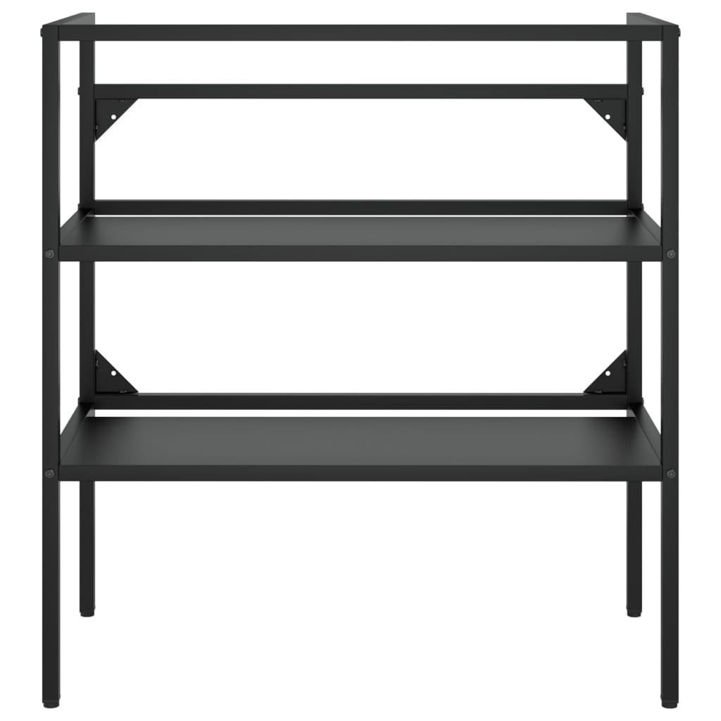 Wastafelframe met inbouwwastafel ijzer zwart 79 x 38 x 83 cm Zwart