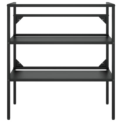 Wastafelframe met inbouwwastafel ijzer zwart 79 x 38 x 83 cm Zwart