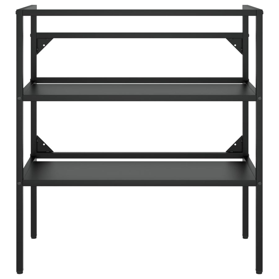Wastafelframe met inbouwwastafel ijzer zwart 79 x 38 x 83 cm Zwart