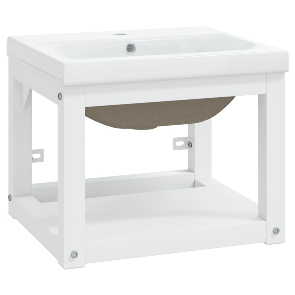 Wastafelframe Met Inbouwwastafel Ijzer 40 x 38 x 31 cm Wit