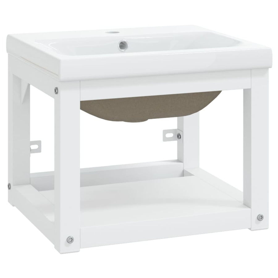 Wastafelframe Met Inbouwwastafel Ijzer 40 x 38 x 31 cm Wit