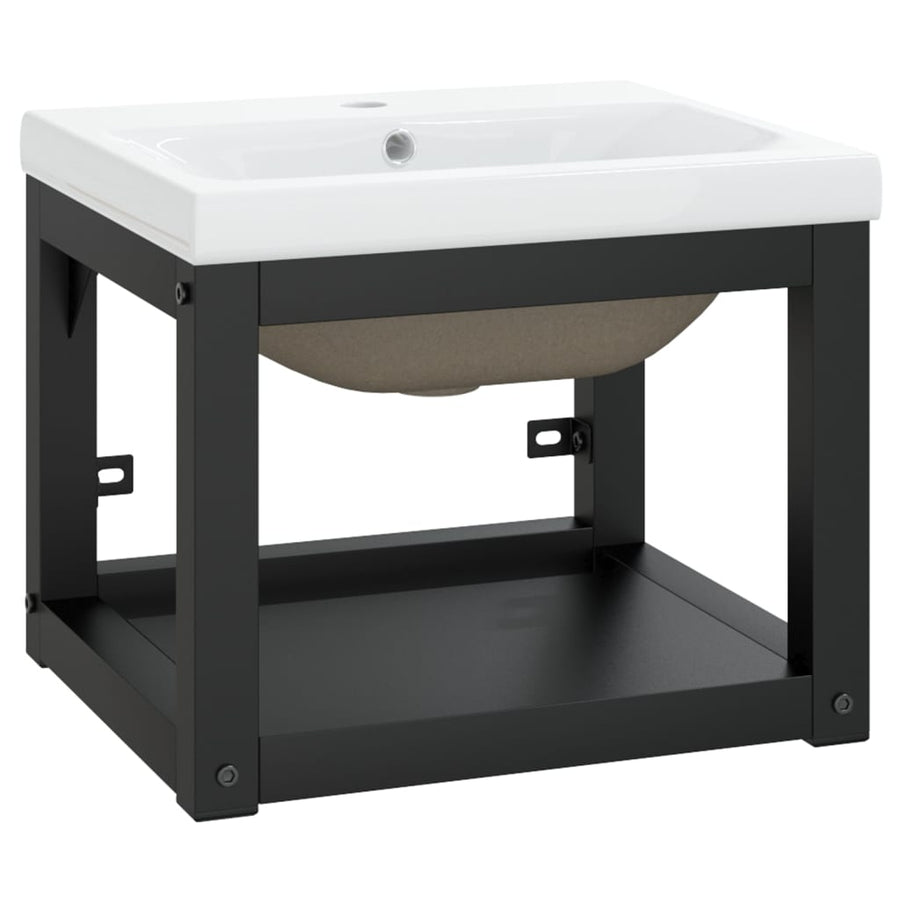 Wastafelframe Met Inbouwwastafel Ijzer 40 x 38 x 31 cm Zwart