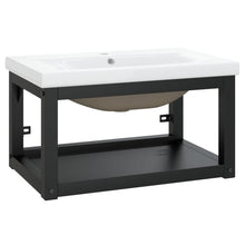Wastafelframe Met Inbouwwastafel Ijzer Zwart 1 59 x 38 x 31 cm