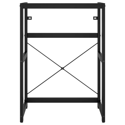 Wastafelframe met inbouwwastafel ijzer zwart 59 x 38 x 83 cm Zwart