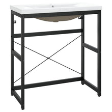 Wastafelframe met inbouwwastafel ijzer zwart 79 x 38 x 83 cm Zwart