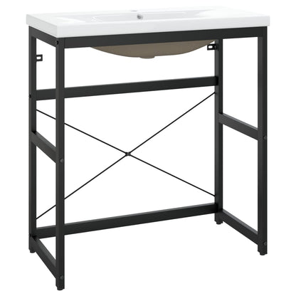Wastafelframe met inbouwwastafel ijzer zwart 79 x 38 x 83 cm Zwart