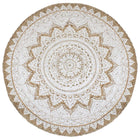Printed rug round 180 cm braided jute