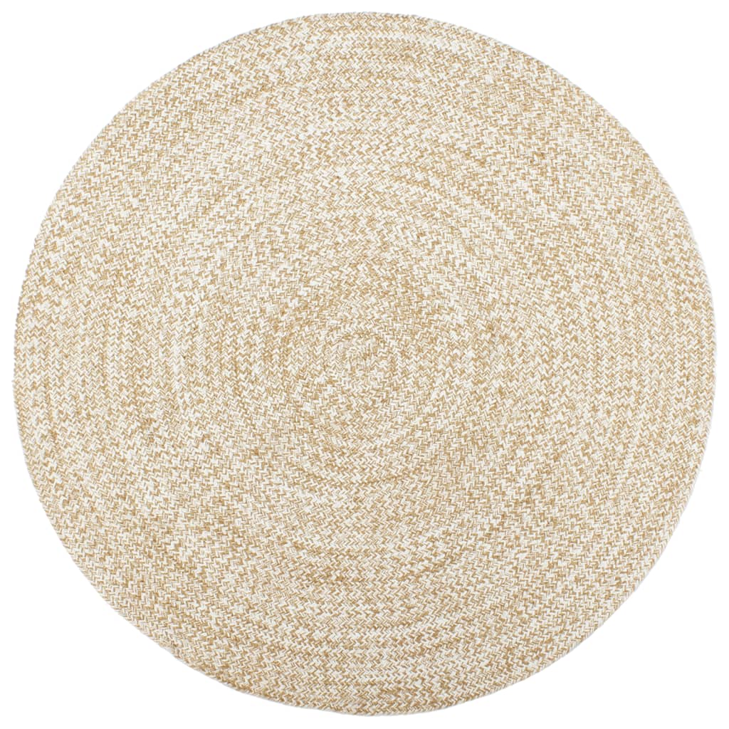 Vloerkleed Handgemaakt Jute En Bruin 210 cm Wit