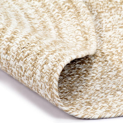 Vloerkleed Handgemaakt Jute En Bruin 210 cm Wit