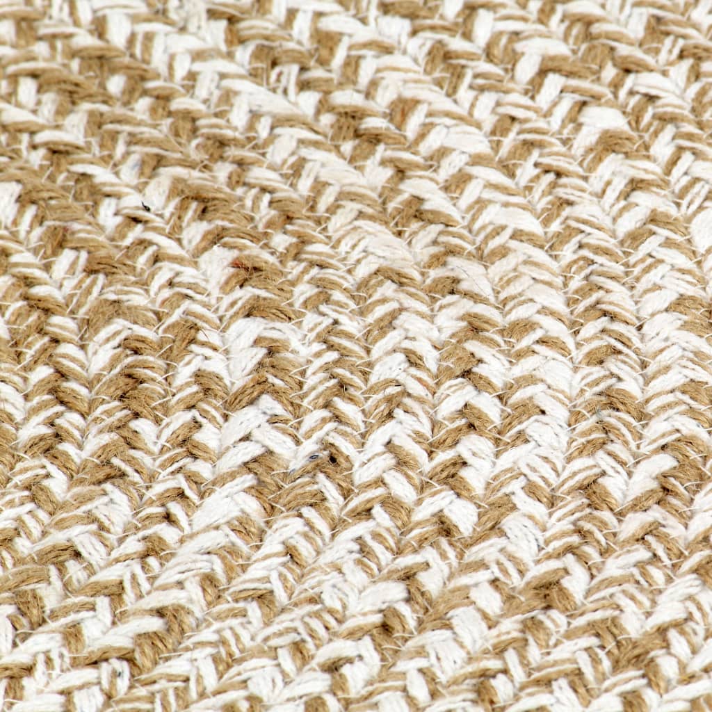 Vloerkleed Handgemaakt Jute En Bruin 210 cm Wit