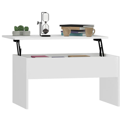 Salontafel 80X50,5X4,5 Cm Bewerkt Hout Wit