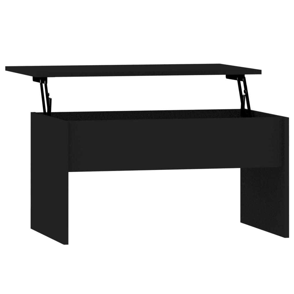 Salontafel 80x50,5x41,5 cm bewerkt hout zwart Zwart