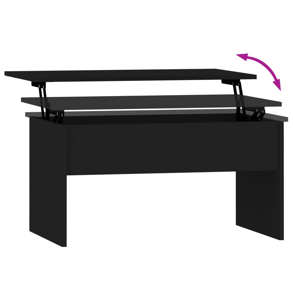 Salontafel 80x50,5x41,5 cm bewerkt hout zwart Zwart