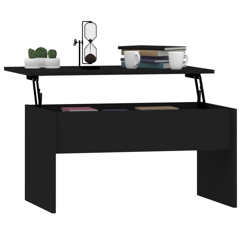 Salontafel 80x50,5x41,5 cm bewerkt hout zwart Zwart